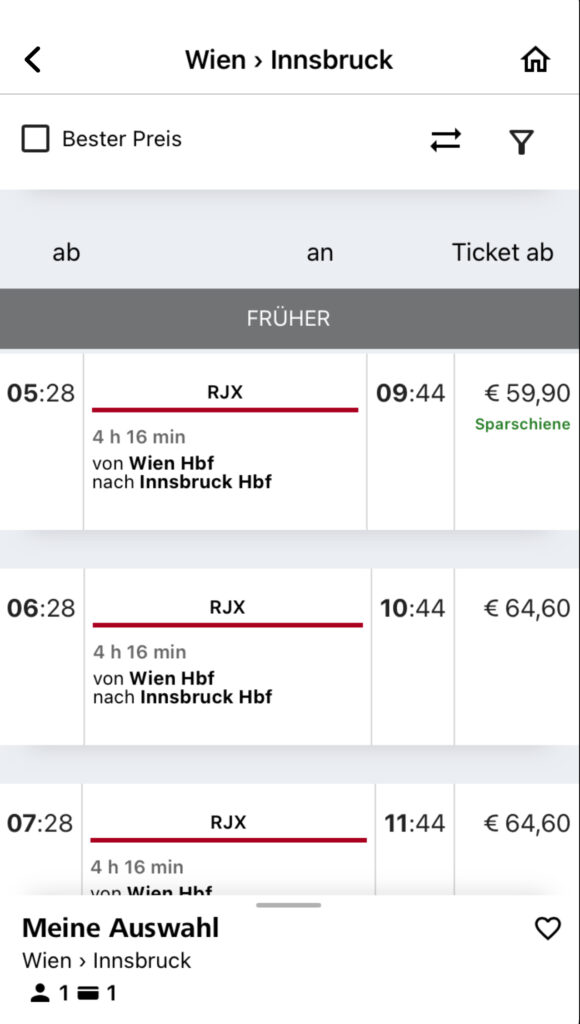 ÖBB Ticket buchen