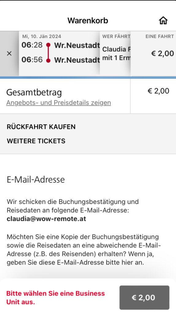 ÖBB Tickets buchen